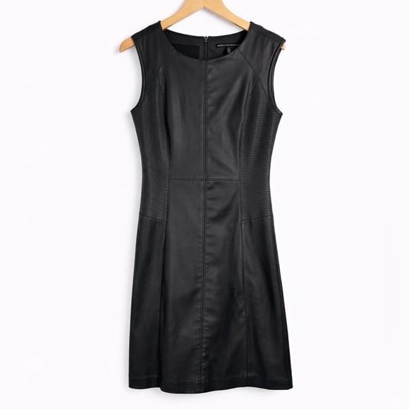 White House Black Market Dresses & Skirts - White House Black Market Faux Leather Fit & Flare Dress (Size 8) 🖤